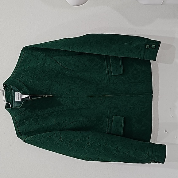 Chico’s Jacket Blazer Emerald Green Zip Front Lined Career Casual Size S - Picture 2 of 16